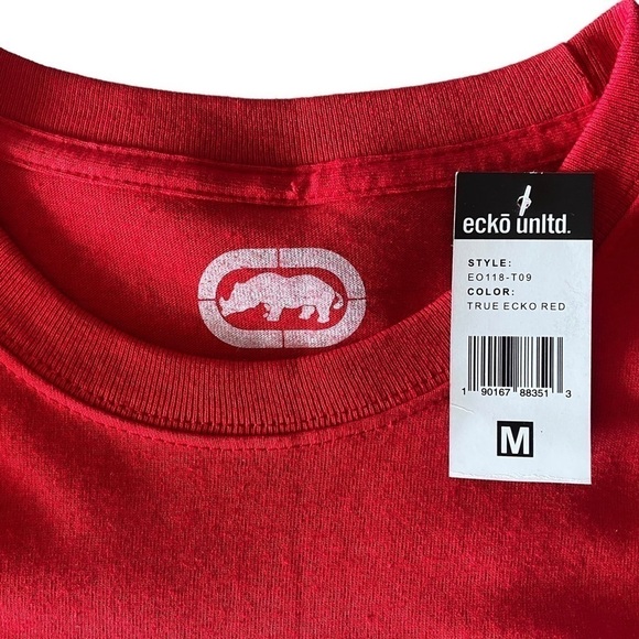 NWT ECKO UNLTD. Rhino Logo Red Skate Tee Shirt Men M Medium - Picture 4 of 6